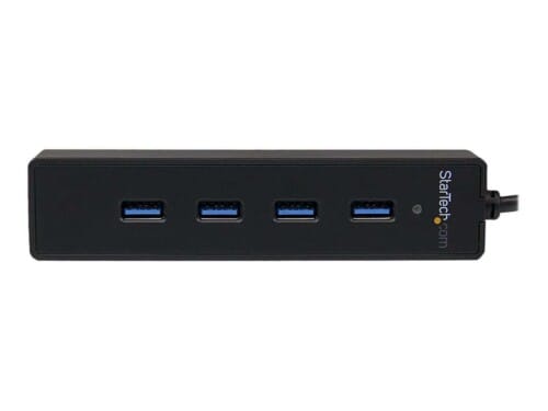 StarTech.com Adaptador Concentrador Hub Ladrón USB 3.0 Super Speed 4 Puertos Salidas Portátil para Laptop Ordenador - Negro - Hub - 4 x SuperSpeed USB 3.0 - sobremesa - para P/N: FCREADMICRO3, MSDREADU3CA