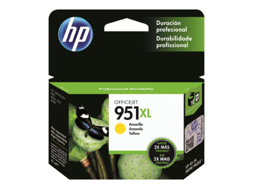 HP 951XL - 17 ml - Alto rendimiento - amarillo - original - cartucho de tinta - para Officejet Pro 251, 276, 8100, 8600, 8600 N911, 8610, 8615, 8616, 8620, 8625, 8630, 8640