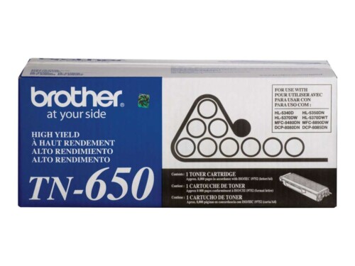 Brother TN650 - Alto rendimiento - negro - original - cartucho de tóner - para Brother DCP-8080, DCP-8085, HL-5340, HL-5350, HL-5370, MFC-8480, MFC-8680, MFC-8890
