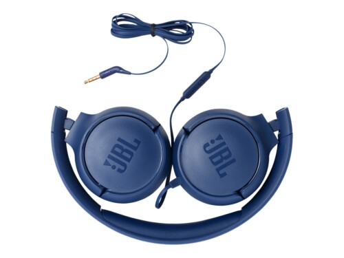 JBL TUNE 500 - Auriculares con diadema con micro - en oreja - cableado - conector de 3,5 mm - azul