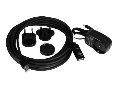 StarTech.com Cable USB 2.0 de Extensión Alargador Activo de 5 metros - Macho a Hembra - Cable alargador USB - USB (H) a USB (M) - USB 2.0 - 5 m - activo - negro - para P/N: LTUB1MBK, SVA5H2NEUA, UUSBOTG