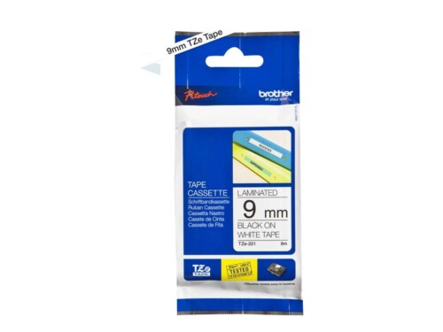 Brother TZe-221 - Adhesivo estándar - negro sobre blanco - rollo (0,9 cm x 8 m) 1 cinta(s) tipo laminado - para Brother PT-D210, D600, H110; P-Touch PT-1005, 1880, E800, H110; P-Touch Cube Plus PT-P710