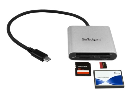 StarTech.com Lector Grabador USB 3.0 de Tarjetas de Memoria SD, Micro SD, CompactFlash - Adaptador USB-C a Tarjetas Flash CF - Lector de tarjetas (CF I, CF II, MMC, SD, microSD, SDHC, microSDHC, sdxc, microSDXC) - USB 3.0