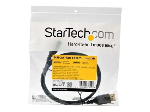 StarTech.com Cable DisplayPort 1.4 - 1m - Certificado VESA - 8K@60Hz - HBR3 - HDR - Cable de Monitor DP a DP - Cable DisplayPort de 8K - Cable DisplayPort - DisplayPort (M) enganchado a DisplayPort (M) enganchado - DisplayPort 1.4 - 1 m - compatibilidad con 8K - negro - para P/N: CDP2DPHD, CDP2DPVGA, SV231QDPU34K, TB32DP14
